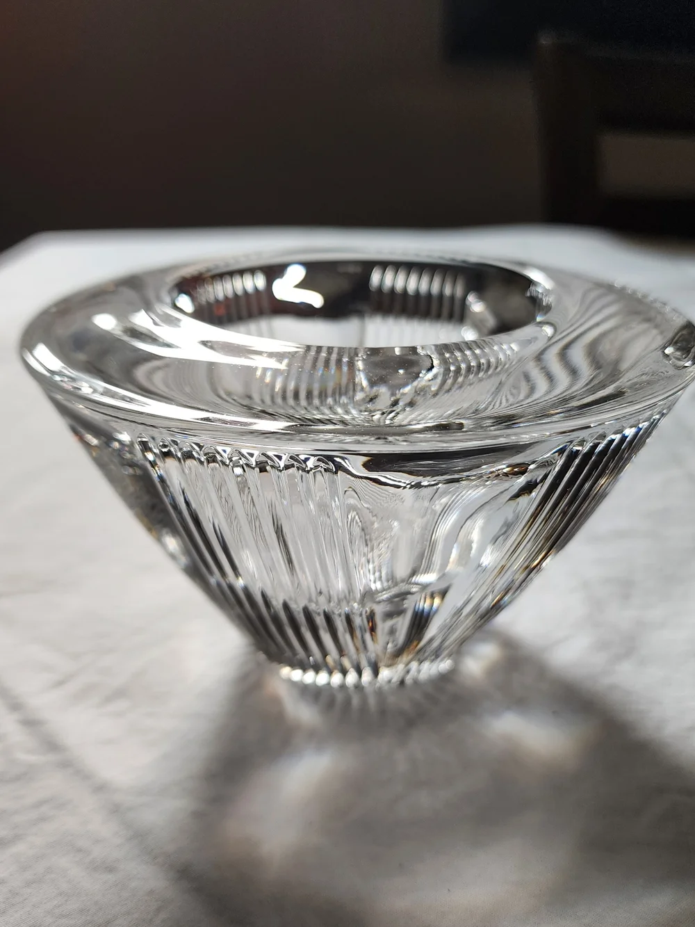 Mikasa Oracle Clear Ribbed Glass Candle Bowl